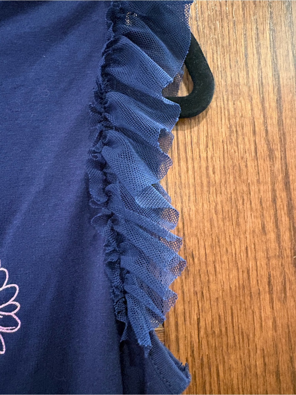 Ava James $32 NWT P2P 16-18” Navy Blue Floral "Blessed" Ruffle Sleeve Top S - Picture 6 of 9